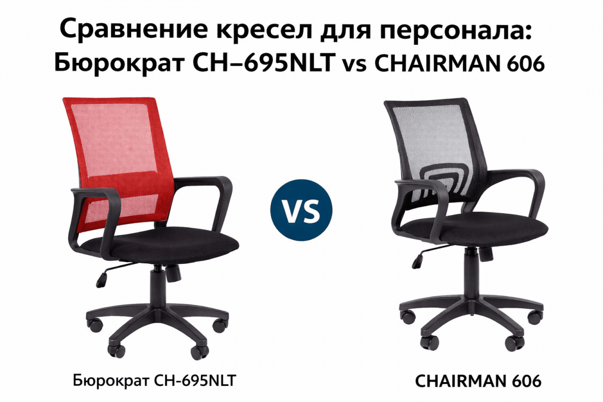 Сравнение кресел персонала: Бюрократ CH-695NLT vs CHAIRMAN 606 